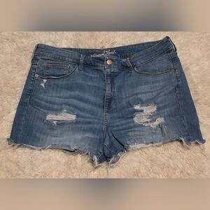 Universal Thread Medium Wash Distressed Stretch Denim Short Plus Sz. 16
